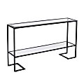 SEI Furniture Horten Console Table With Glass Top, 29"H x 52"W x 12"D, Black 1 thumbnail image