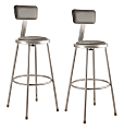 National Public Seating 6400 Series Vinyl-Padded Science Stools With Backrests, 30"H Seat, Gray, Pack Of 2 Stools 1 thumbnail image