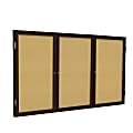 Ghent Traditional Enclosed Natural Cork Bulletin Board, 48" x 72", Walnut Frame