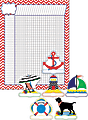 Barker Creek Chart And Accent Set, 19" x 13 1/4", Nautical Chevron 1 thumbnail image