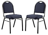 National Public Seating 9200 Series: Dome-Back Premium Fabric Upholstered Banquet Stack Chair, Midnight Blue Seat/Black Sandtex Frame, Set Of 2 1 thumbnail image