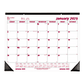 2025 Brownline Monthly Desk Pad Calendar, 22" x 17", Burgundy/White, January to December, C1731 1 thumbnail image