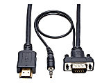 Eaton Tripp Lite Series HDMI to VGA + Audio Active Adapter Cable (HDMI to Low-Profile HD15 + 3.5 mm M/M), 6 ft. (1.8 m) - P566006VGAA 1 thumbnail image