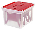 IRIS® Holiday Christmas Light Storage Containers With Light Wraps, 17 9/16" x 14 5/16" x 11 3/16", Red, Case Of 3 1 thumbnail image