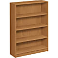 HON® 1870 49"H 4-Shelf (3 Adjustable) Bookcase, Harvest