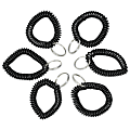 Universal® Wrist Coils With Key Rings, Black, Pack Of 6 Coils