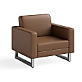 Safco® Mirella Lounge Chair, Cognac/Silver