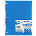 Mead Spiral Bound Wide Ruled Notebooks - 100 Sheets - Spiral - 8" x 10 1/2" - White Paper - Assorted Cover - Back Board - 1 Each 1 thumbnail image