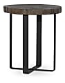 Powell Kirby Round Side Table, 22" x 20", Ash/Matte Black
