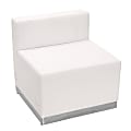 Flash Furniture HERCULES Alon Series LeatherSoft Chair with Brushed Stainless Steel Base, Melrose White 1 thumbnail image