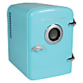 Frigidaire® 6-Can 0.5-cu. ft. Retro Portable Beverage Refrigerator with Bluetooth® Speaker, Blue 1 thumbnail image