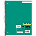 Mead® 3-Hole Spiral Notebook, Letter-Size, 1 Subject, College Rule, Assorted 1 thumbnail image