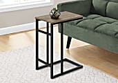 Monarch Specialties Abi Accent Table, 24”H x 18”W x 11-3/4”D, Black/Dark Taupe