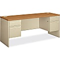 HON® 38000 72"W Kneespace Computer Desk Credenza, Harvest/Putty