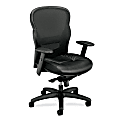 basyx by HON® VL701 Ergonomic Bonded Leather/Mesh High-Back Chair, Black 1 thumbnail image