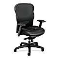 basyx by HON® VL701 Ergonomic Bonded Leather/Mesh High-Back Chair, Black