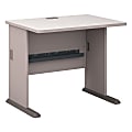 Bush Business Furniture Office Advantage Desk 36"W, Pewter, Premium Installation