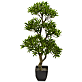 Nearly Natural Bonsai Styled Podocarpus 37”H Artificial Tree With Pot, 37”H x 16”W x 8”D, Green 1 thumbnail image