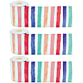 Teacher Created Resources® Straight Rolled Border Trim, Watercolor Stripes, 50’ Per Roll, Pack Of 3 Rolls
