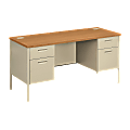 HON® Metro Classic 60"W Computer Desk Credenza, Harvest/Putty 1 thumbnail image