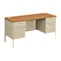 HON® Metro Classic 60"W Computer Desk Credenza, Harvest/Putty