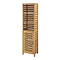 Linon Bullock 16-1/8"W Single Door Bamboo Cabinet with Shelves, Natural