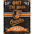 Party Animal Baltimore Orioles Embossed Metal Sign - 11.5" Width x 14.5" Height - Rectangular Shape - Heavy Duty, Embossed Lettering - Steel