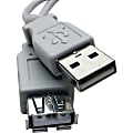 Professional Cable USBX-06 USB Extension Cable - 6 ft USB Data Transfer Cable - First End: 1 x USB Type A - Male - Second End: 1 x USB Type A - Female - Extension Cable - Gray 1 thumbnail image