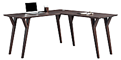 Realspace® Trezza 62"W L-Shaped Computer Desk, Warm Walnut