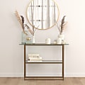 Flash Furniture Glass Console Table, 32"H x 43-1/4"W x 13-3/4"D, Clear/Matte Gold 1 thumbnail image