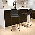 Flash Furniture LeatherSoft™ Faux Leather 30" Bar Stools, Set Of 2 Bar Stools, Gray/Black 1 thumbnail image