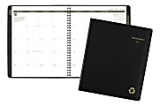 AT-A-GLANCE® Deep Green Monthly Planner, 13 Months, 9" x 11", 100% Recycled, Black, January 2020 to January 2021