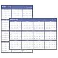 AT-A-GLANCE® Yearly Erasable Vertical/Horizontal Wall Planner, 32" x 48", Blue, January to December 2019