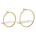 Kate and Laurel Wicks Wall Shelves, 13-3/4”H x 13-3/4”W x 6-1/2”D, White/Gold, Set Of 2 Shelves 1 thumbnail image
