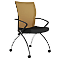 Mayline® Valore Mesh/Fabric Nesting Training Chair, High-Back, 36 1/2"H x 23"W x 24"D, Black/Orange