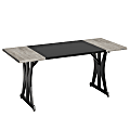 Bestier 71"W Computer Desk With X-Shaped Metal Legs, Wash Gray 1 thumbnail image