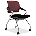 Mayline® Valore Mesh/Fabric Nesting Training Chair, Mid-Back, 36"H x 21 1/2"W x 24 1/2"D, Black/Burgundy
