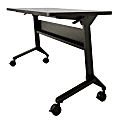 Mayline® Flip-Top Training Table, Rectangular, 48"W, Black/Folkstone