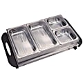 MegaChef Buffet Server & Food Warmer, 4 Removable Sectional Trays, Silver