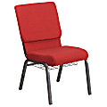 Flash Furniture HERCULES Church Chair With Book Rack, Red/Silver Vein