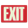 U.S. Stamp & Sign Glow-In-The-Dark Sign, 12" x 8", "Exit", Red/White