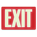 U.S. Stamp & Sign Glow-In-The-Dark Sign, 12" x 8", "Exit", Red/White 1 thumbnail image