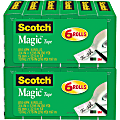 Scotch® Magic™ Tape, 0.75" x 108', Clear, Pack Of 12 Rolls