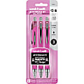 uni® Jetstream RT Pink Ribbon Ballpoint Pen - Medium Pen Point - 1 mm Pen Point Size - Multi - Pink Barrel - 3 / Pack