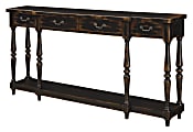 Coast to Coast 4-Drawer Console Table, 34-1/2"H x 72"W x 12"D, Brown 1 thumbnail image