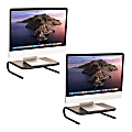 Mind Reader Metal Monitor Stand Ventilated Laptop Riser Desktop Organizer, 4-1/4"H x 11-1/4"W x 14-1/2"D, Black, Set of 2 1 thumbnail image