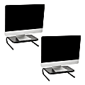 Mind Reader Metal Monitor Stand Ventilated Laptop Riser Desktop Organizer, 4-1/4"H x 11-1/4"W x 14-1/2"D, Black, Set of 2 1 thumbnail image
