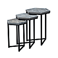 Coast To Coast Nesting Tables, 24"H x 18"W x 16"D, Brown, Set Of 3 Tables