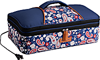 HOTLOGIC Portable Casserole Expandable Max Oven XP, Blue Paisley 1 thumbnail image