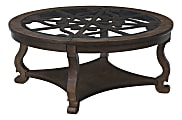 Coast to Coast Orchard Park 42"W Wood Round Cocktail Table, Brown